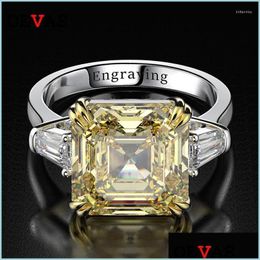 Cluster Rings Cluster Rings 100 925 Sterling Sier Created Moissanite Citrine Diamonds Gemstone Wedding Engagement Ring Fine Jewelry Dhlxz