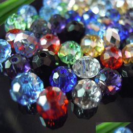 Other Mixed Colors 4X6Mm 50Pcs Rondelle Austria Faceted Crystal Glass Beads Loose Spacer Round For Jewelry Making Drop Delivery 2022 Dhzty
