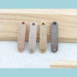 Connectors 10Pcs Cz Zircon Micro Pave Connector Double Bails Beads Charm For Diy Bracelets Jewellery Finding Ct376 Drop Delivery 2022 Dhw2M