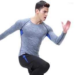 Men's Polos Long Sleeve Sportswear Men Stretch Fast Drying Tights Outdoor Sweat Basketball Running Fitness Clothing Muscle Brother