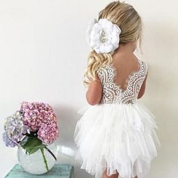 Girl's Dresses Summer Girl White Scallop Girls Little Princess Tutu Fluffy 1 2 3 4 5 Years Children Casual Wear Kids Clothes 221101