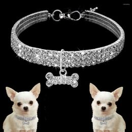 Dog Apparel Cute Mini Pet Bling Rhinestone Chocker Collars Necklace Diamante Jewelled Pendant For Puppy All Seasons