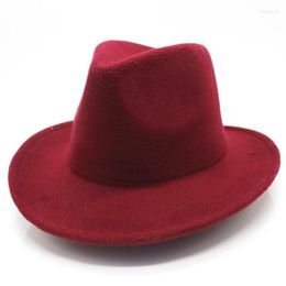 Berets OZyc Men Women Wool Felt Sombrero Cap Fedora Hat Western Cowboy Cowgirl Jazz Sun Toca With Leather Band