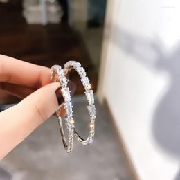 Hoop Earrings ARLIE Shine Big Round Geometric Zircon For Women Design Circle Crystal Wedding Jewellery Party Gifts