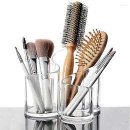 Storage Boxes Transparent Plastic Cosmetic Box Makeup Brush Lipstick Organiser Make Up Tools Pen Holder Rack Jewellery Display