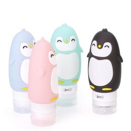 120pcs/lot 90ml Penguin Empty Silicone Travel Bottle Packing Press For Lotion Shampoo Bath Cont Wholesale