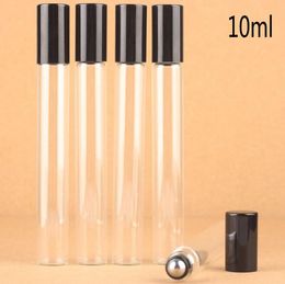 500pcs/lot 10ml Clear Glass Roller Bottles With Roller Balls Aromatherapy Perfumes Lip Balms On Bottle Wholesale