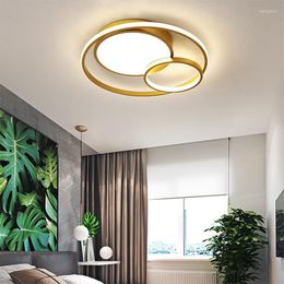 Chandeliers Modern LED Ceiling Lamp For Living Dining Study Room Bedroom Black White Home Circle Indoor Lighting Ornament