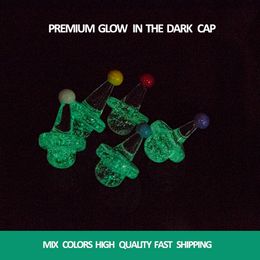 Colored carb cap smoking accessories wholesale glow in the dark directional spinning bubble round cap for quartz bangers oil dab rig bong