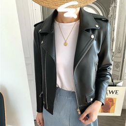 Women's Leather Genuine Winter Jacket Women's Short Slim Slimming Sheepskin With The Same Paragraph Motorcycle