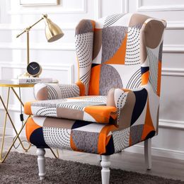 Chair Covers Trendy Sofa Cover Dustproof Classic Printed Armchair Wing Back Cover-Jian Ling