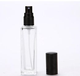 500pcs/lot 20ml Transparent Glass Spray Bottle Portable Mini Perfume Atomizer Bottle With Silver Black Cap SN1166