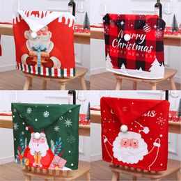 Chair Covers Christmas Decorations Dhair Cover Wedding Banquet El Dinner Santa Claus Snowman 50x60cm