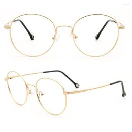 Sunglasses Frames Round Men Memory Metal Glasses Optical Eyeglasses Women Flexible Bendable Lightweight Gold Spectacles Classic