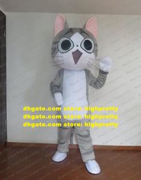 Appealing Mascot Costume Grey Cat Kitten Wildcat Wild Cats Caracal Ocelot Cartoon Character Mascotte Adult Big Eyes No.9847