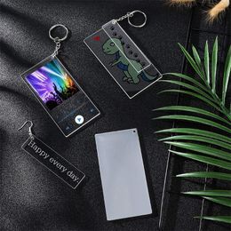 Keychains Acrylic Keychain Blanks With Key Rings Rectangle Clear Discs Circles Set For DIY LX9E