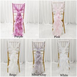 Chair Covers Milk Yarn Back Decoration European Cover For Outdoor Wedding Party Decor El Flower Sash Ornaments