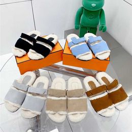 Brand Casual Shoes designer design Autumn and winter 2022 new wool slippers Flat bottom women's shoes Fashion outer sandals