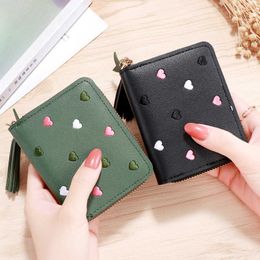 Wallets Women Tassel Wallet Ladies Small Mini Coin Purse Wallets Short Zipper Holder for Cute Female Purses Wallet L221101