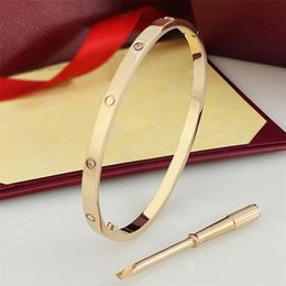 Love Screw Bracelet designer bracelets Luxury Jewelry Women Bangle Fashion Accessories Titanium Steel Alloy Gold-Plated christmas gift Never Fade Not Allergic