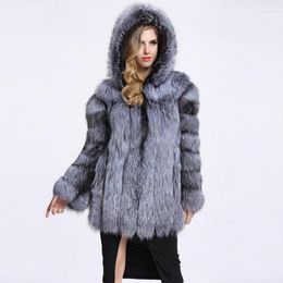 Women's Fur 2022 Winter Thicker Faux One Piece Imitation Coat Mink Splicing Hood Long Sleeve For Women