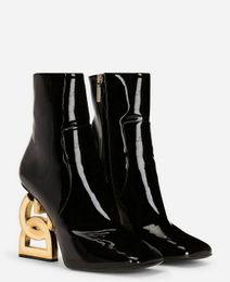 BOTAS DE COMBAT BOOT ANKLE BOOT MARTIN BOOTIES DIVERNO MARCA DE LUMURO Crystal embelezado em couro preto solo de couro para festa de casamento