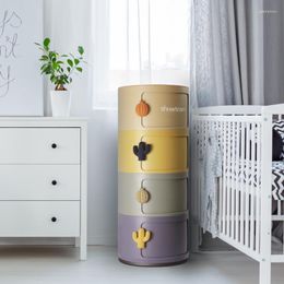 Storage Boxes GY Rainbow Round Cabinet Children's Wardrobe Bedroom Living Room Box Bedside Table