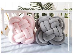 Pillow Soft Plush Knot Sofa Living Room Square Hand-Woven Furniture Decoration Office Waist