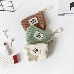 Cute Waffle Lipstick Storage Bags Women Makeup Travel Small Portable Coins Cards Purse Cosmetic Portable Multifunctional BBC337