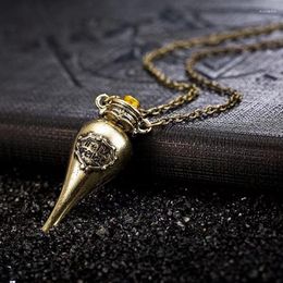 Chains Vintage Metal Bottle Necklace Container Artifact Movie Cosplay Fashion Jewelry Accessory Gifts Pendants Wizard Potion
