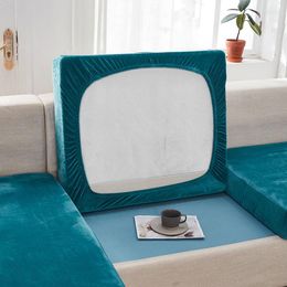 Chair Covers Thick Velvet Sofa Seat Cover Cushion Slipcovers Funiture Protector Solid Colour Elastic