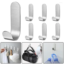 Hooks 5PCS Strong Stainless Steel Self-Adhesive Waterproof Sticky Hanging Bathroom Towel Keys Kitchen