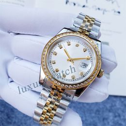 womens watch diamond watches relojes moissanite automatic montre luxe watchs Rose Gold size 36MM sapphire glass 50M waterproof designer designer watchOrologio.