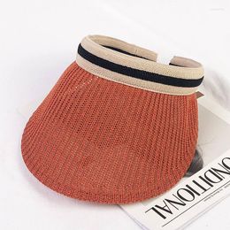 Ball Caps Straw Weaving Leisure Style Women's Hat Empty Top Summer Outdoor Sunshade Trend Fashion Portable Foldable Beach Sunscreen Cap