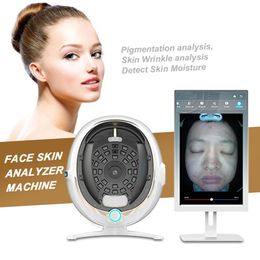 21.5 Inch Skin Analyzer Machine Facial Analysis Scanner AI Intelligent Oil Moisture Tester Digital Image Skin Detector For Beauty Salon