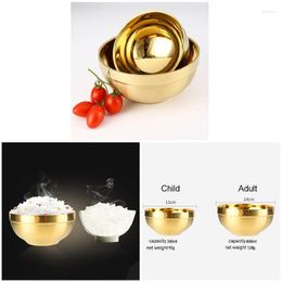 Bowls 304 Stainless Steel Gold Bowl Thickened Double Layer Heat Insulation Kitchen Cooking Tools EF