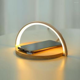 Table Lamps Qi Wireless Charger LED Lamp DC5V 10W USB Charging Desk Light Adjustment Bedside With Phone Holder