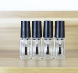 5ml Square Glass Empty Bottle with Brush Transparent Makeup Tool Nail Polish Containers Clear Bottle for Sample