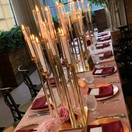 decoration Weddings Decor & Supplies Wedding Centerpiece Candle Holder Metal Wedding Flower Stands Taller Arrangement Flowers Vase imake502