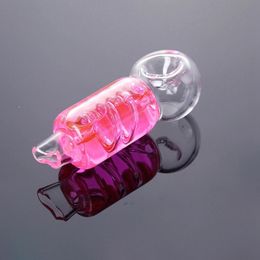 Colorful Freezable Pipes Coil Spring Liquid Filled Pyrex Thick Glass Smoking Tube Portable Dry Herb Tobacco Oil Rigs Filter Bong Hand Cigarette Holder DHL