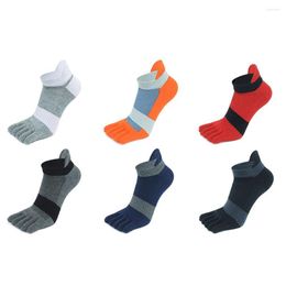 Men's Socks 1 Pair Five Finger Ankle Sport Cotton Mens Striped Mesh Breathable Shaping Anti Friction No Show With Toes EUR39-46