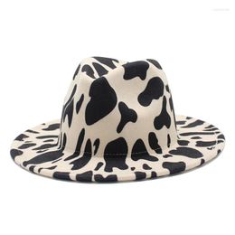 Berets 2022 Winter Fedora Hats For Women Fashion Flat Wide Brim Panama Wool Felt Jazz Fedoras Hat Men