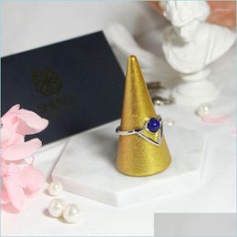 Cluster Rings Cluster Rings 925 Us Retro Personality Triangle Lapis Ring Sterling Sier Jewelrycluster Brit22 Drop Delivery 2022 Jewel Dhfyk