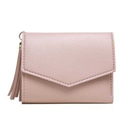 Wallets Women Wallets Short Tassel Coin Purse High Quality Handbags Female PU Leather Clutch Cards Holder Mini Money Clip Bag for Girl L221101