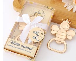 Creative Bee Shape Bottle Opener Gift Wedding Baby Shower Souvenirs for Guests Alloy Beer Corkscrew Party Souvenir