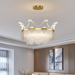 Chandeliers Crown Living Room Chandelier Modern Minimalist Princess Children's Bedroom Nordic Light Luxury Pendant