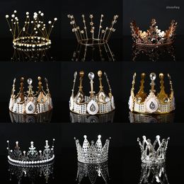 Party Supplies Gold Pearl Princess Crown Cake Topper Artificial Pearls Headdress Wedding Decorating Baby Shower Birthday Handmade