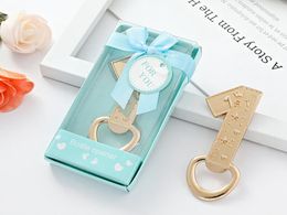 Number One Shape Bottle Opener Beer Soda Corkscrew Birthday Wedding Anniversary Baby One Year Old Party Souvenir Gift