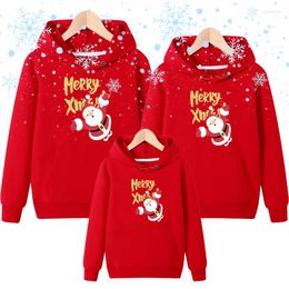 Women's Hoodies Christmas Mommy And Me Clothes Father Mother Kids Baby Xmas Pajamas Autumn Cotton Sweatshirts Family Matching Outfits