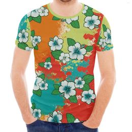 Men's T Shirts Hawaii Spring/Summer 2022 Floral Print Casual Fit Men And Women Shirt Short Sleeve Personality Versatile Round Neck Top